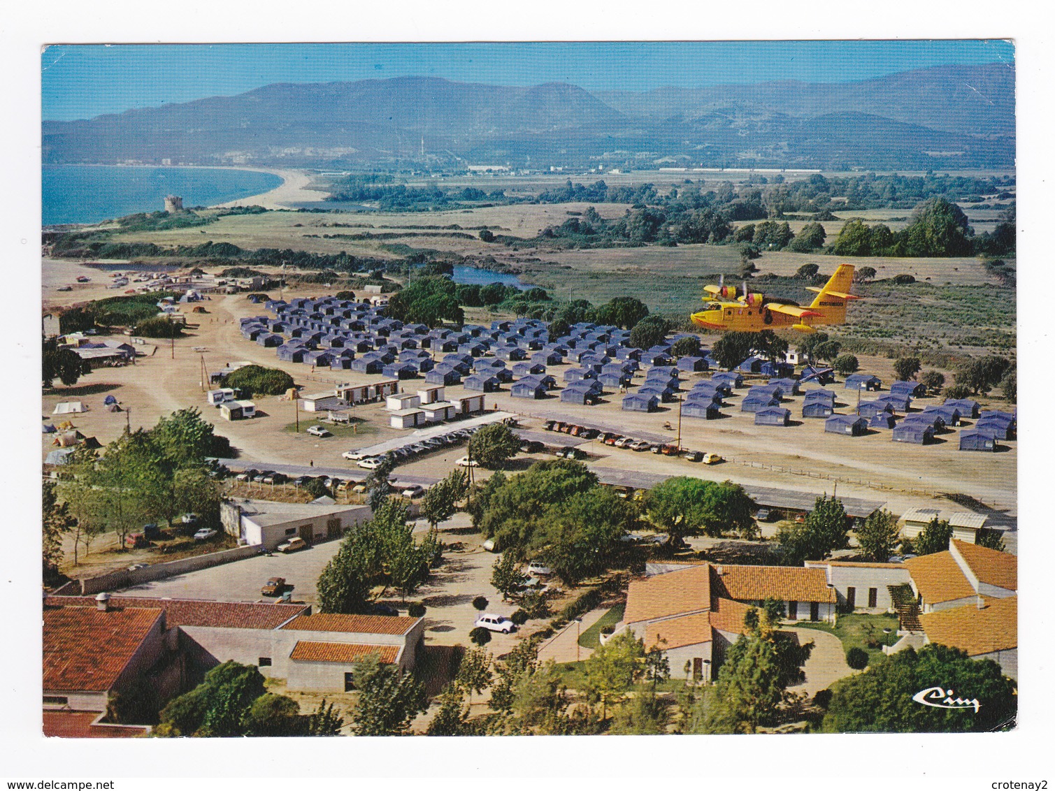 Corse Du Sud PORTICCIO Avion CANADAIR VOIR ZOOM Survolant Le CCAS Vue Générale Aérienne En 1986 VOIR DOS - Autres & Non Classés