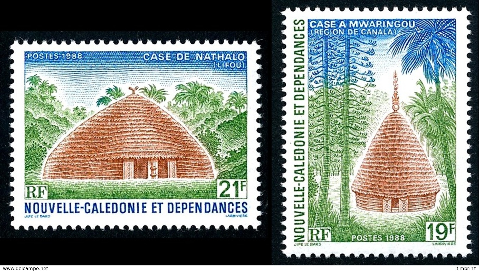 NOUV.-CALEDONIE 1988 - Yv. 553 Et 554 **  - Case à Mwarindou Et Nathalo (2 Val.)  ..Réf.NCE25264 - Neufs