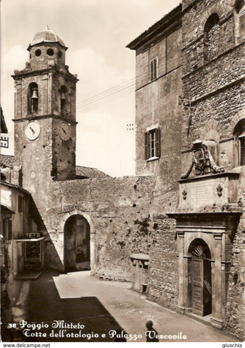 (C).Poggio Mirteto(RI).Torre Dell'Orologio E Palazzo Vescovile.Viaggiata (c19) - Rieti