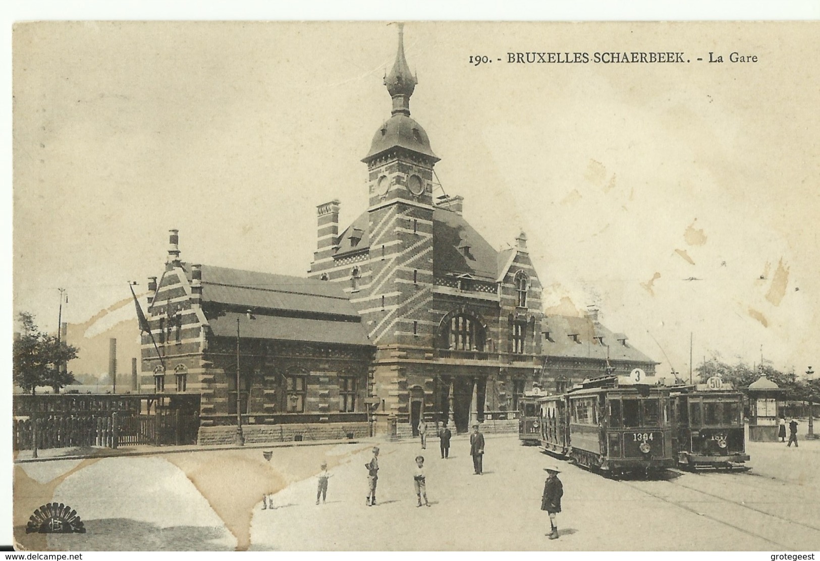 CP.Bruxelles-Schaerbeek - La Gare 1915 + Tram - W0002 - Schaarbeek - Schaerbeek