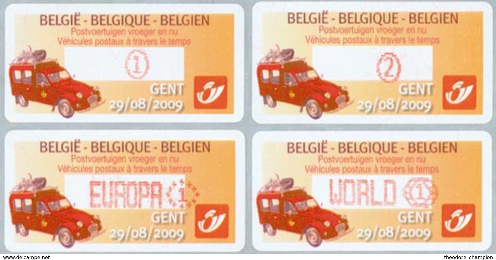 BELGIQUE Distributeurs Poste En Mouvement 2009 4v Neuf ** MNH - Autres & Non Classés