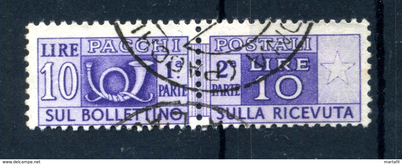 1946-51 REP. IT. 10lire PACCHI POSTALI N.73 USATO - Postal Parcels