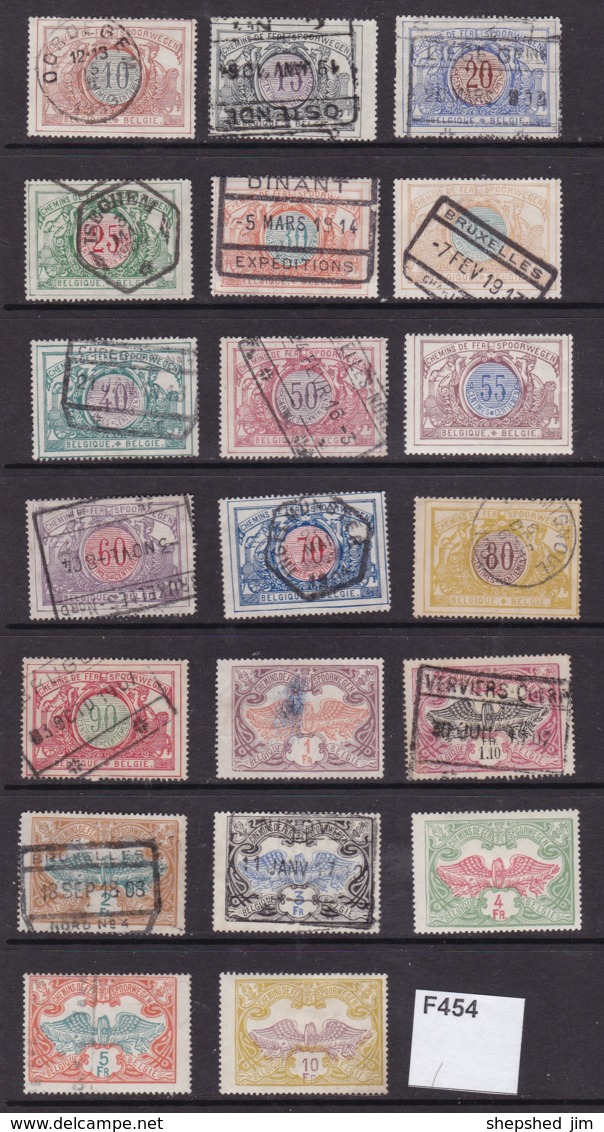 Belgium 1902 Railway Stamps 20 Values Used And MM - Sonstige & Ohne Zuordnung