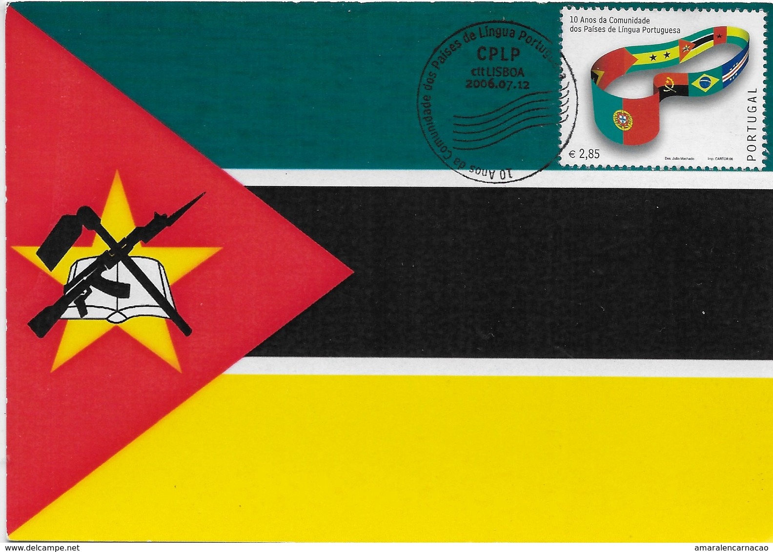 CARTE MAXIMUM- MAXICARD- MAXIMUM KARTE- MAXIMUM CARD - PORTUGAL -DRAPEAU DE MOZAMBIQUE MEMBRE DE LA CPLP -TIMBRE DE BLOC - Autres & Non Classés