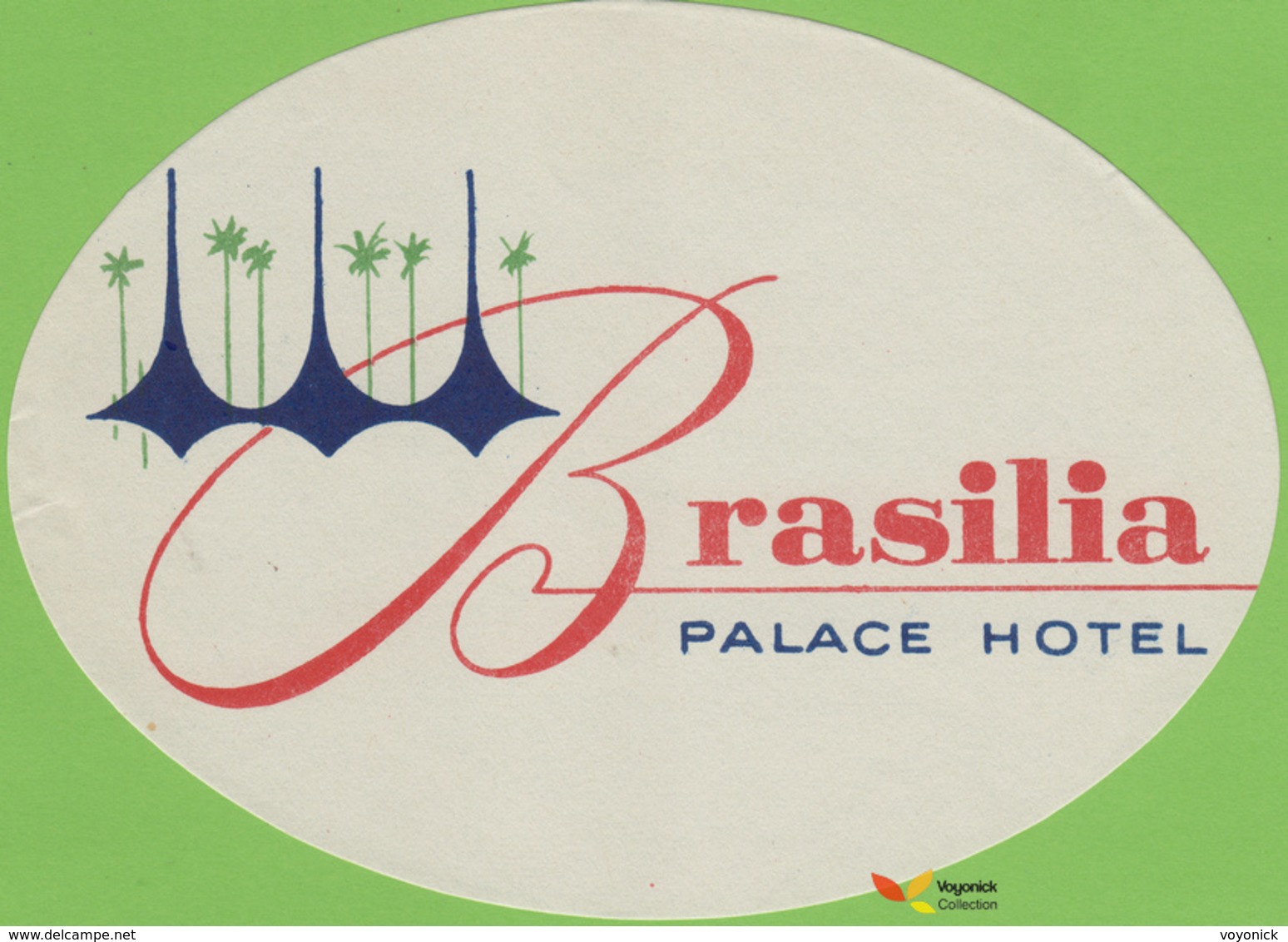 Voyo HOTEL PALACE Brasilia Brazil Hotel Label 1960s Vintage - Etiketten Van Hotels