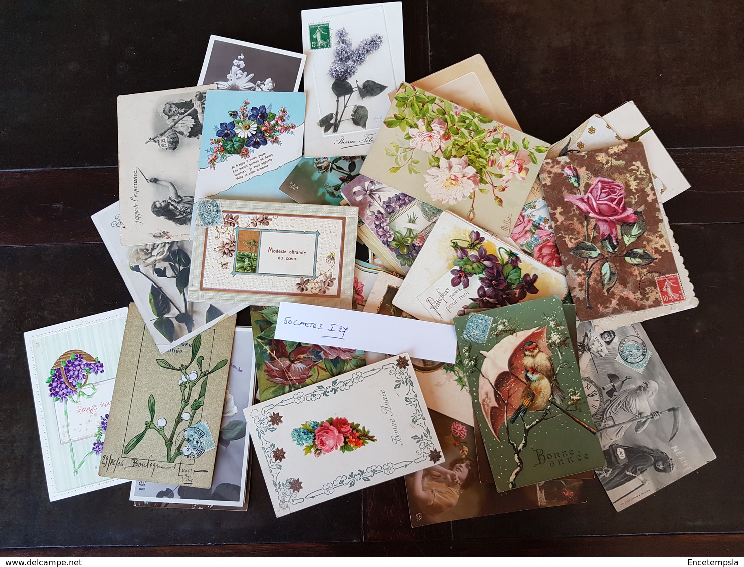 CPA - Carte Postale - Lot De 50 Cartes Postales - Fantaisies - Fleurs Et Autres ( Lot I27 ) - 5 - 99 Postkaarten