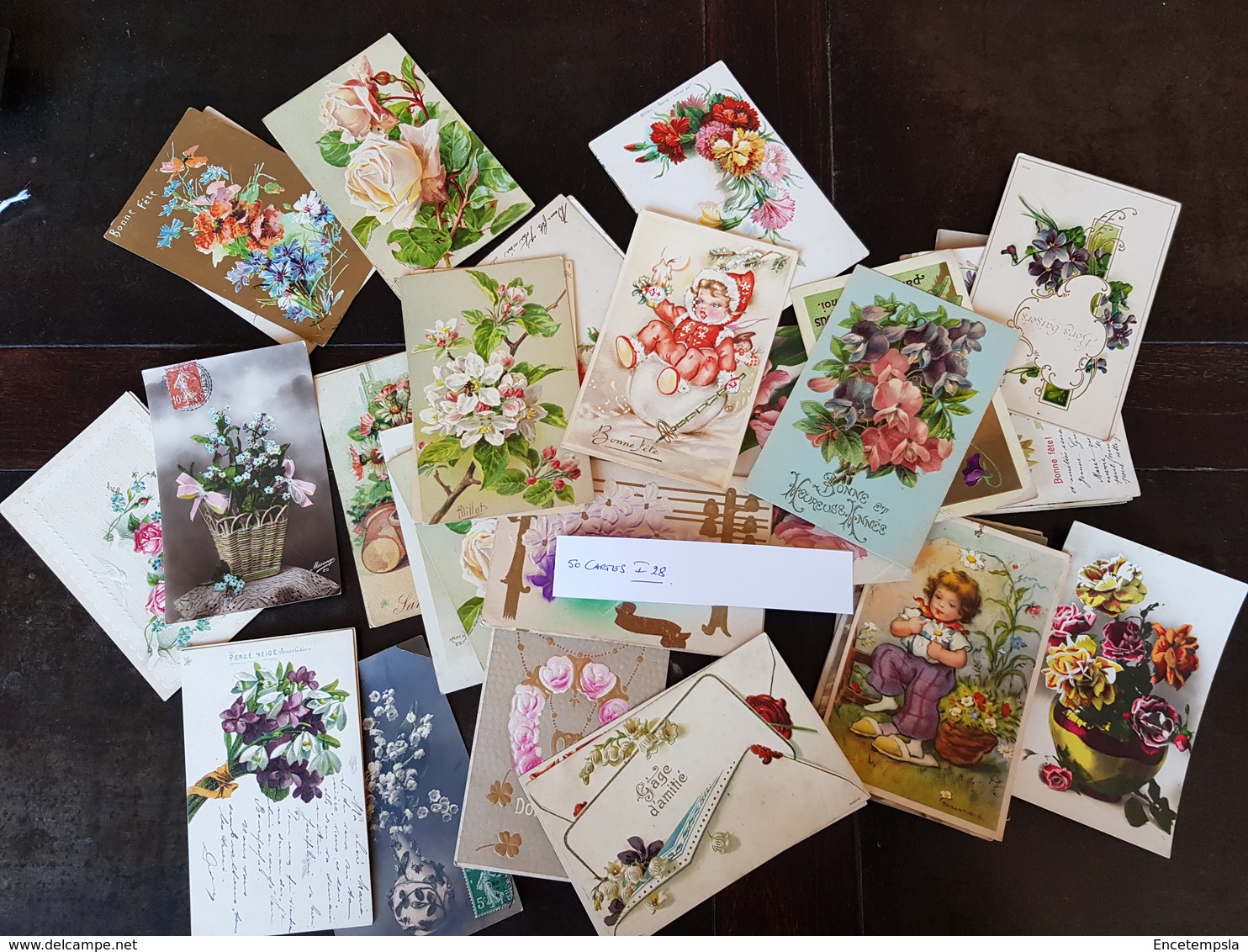 CPA - Carte Postale - Lot De 50 Cartes Postales - Fantaisies - Fleurs Et Autres ( Lot I28 ) - 5 - 99 Postkaarten