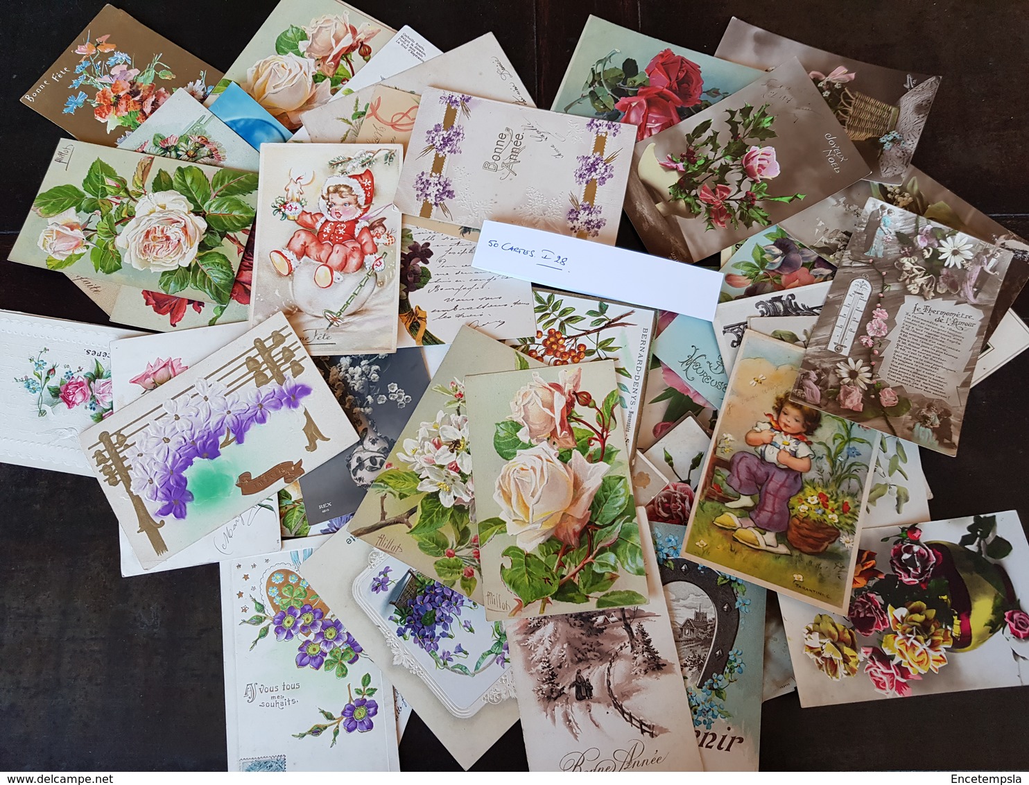 CPA - Carte Postale - Lot De 50 Cartes Postales - Fantaisies - Fleurs Et Autres ( Lot I28 ) - 5 - 99 Postkaarten