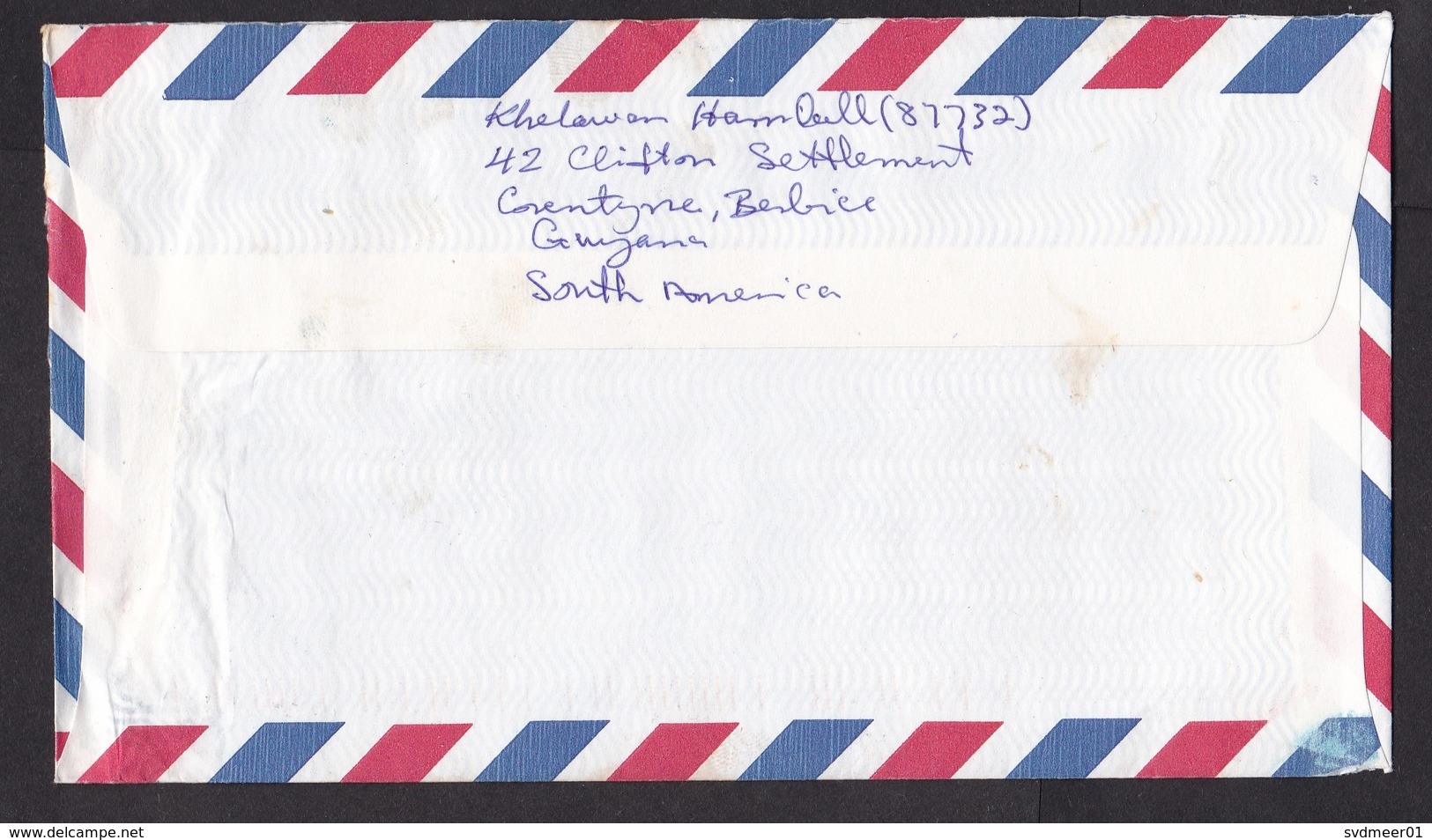 Guyana: Airmail Cover To USA, 2008, 3 Stamps, Eagle Bird Kills Monkey, WWF Panda Logo, Rare Real Use (left Stamp Damaged - Guyana (1966-...)