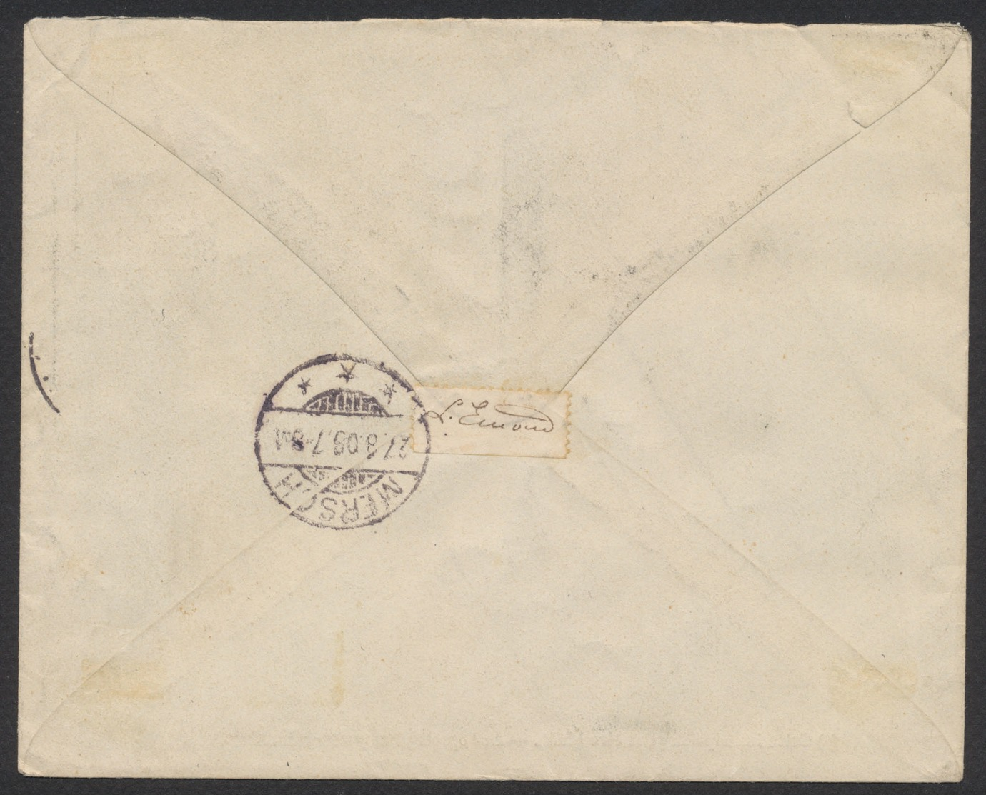 EP Au Type Env. 10ctm Rouge Grosse Barbe + N°43, 55 X4, 71 Et 81 De Vierves (1908) Vers Mersch (Gd. Du Luxembourg) - Enveloppes