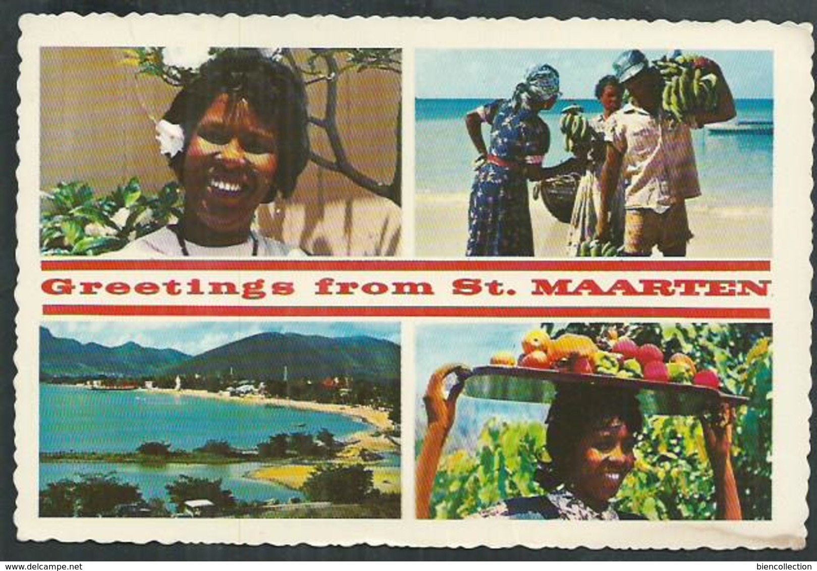 Greetings From Saint Maarten ; Postcard With Stamp - Sint-Marteen