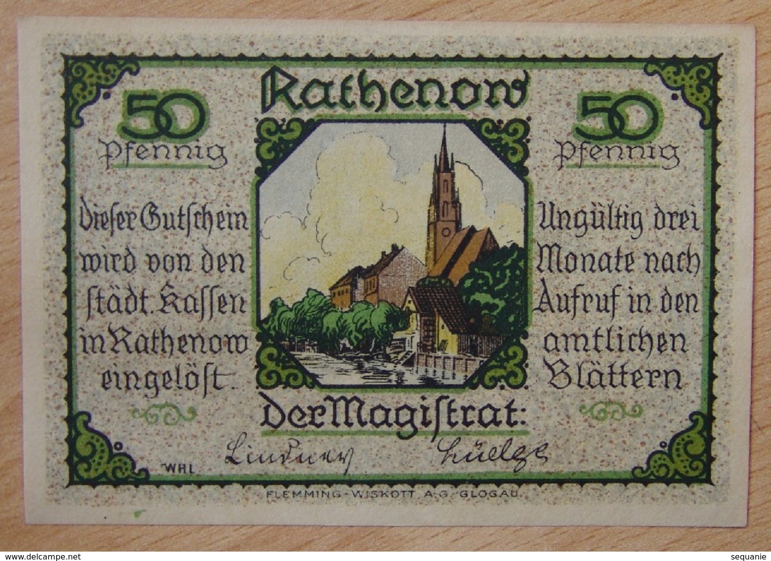 Allemagne Notgeld Rathenow 50 Pfennig - [11] Local Banknote Issues