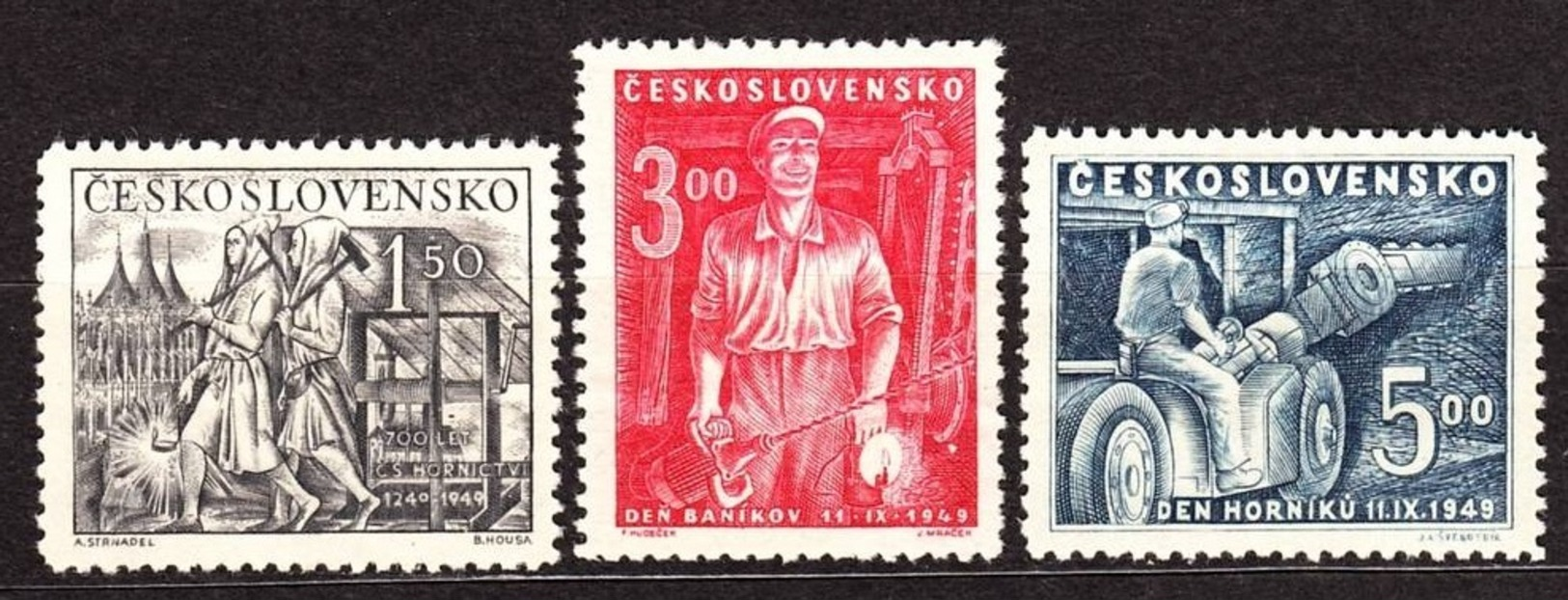 1949 Czechoslovakia MNH - Mi 594-596 Yv 511-513 ** MNH - Nuovi