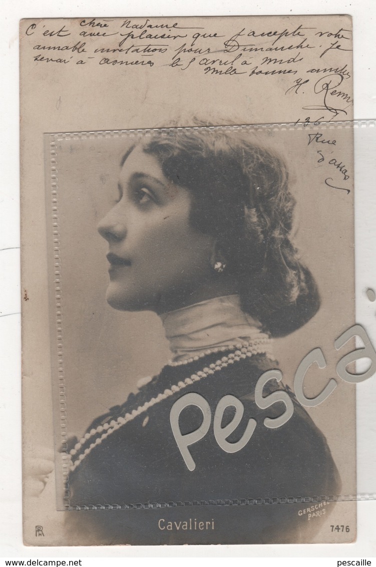 CP PORTRAIT ARTISTE ( LINA ) CAVALIERI - SOPRANO ITALIENNE - GERSCHEL PARIS N° 7476 - RPH - CIRCULEE EN 1903 - Artistas