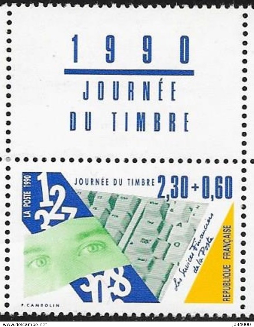 FRANCE 1990 JOURNEE DU TIMBRE. Yvert N° 2640 Avec Logo Millesime Attenant Issu Du Carnet. ** Neuf Sans Charnière. MNH - Neufs