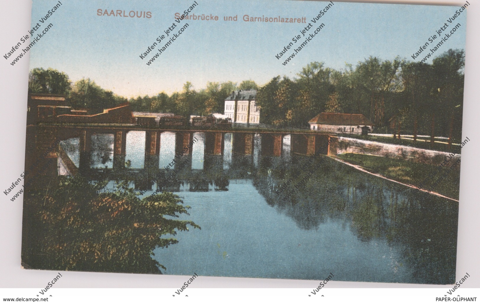 6630 SAARLOUIS, Saarbrücke Und Garnisonslazarett, 1918 - Kreis Saarlouis