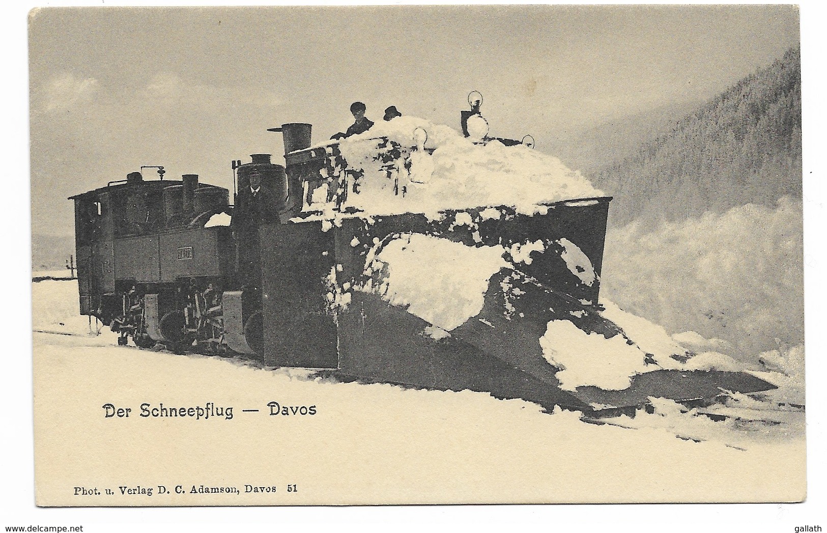 DAVOS-Der Schneepflug...  Animé  Train... - Davos