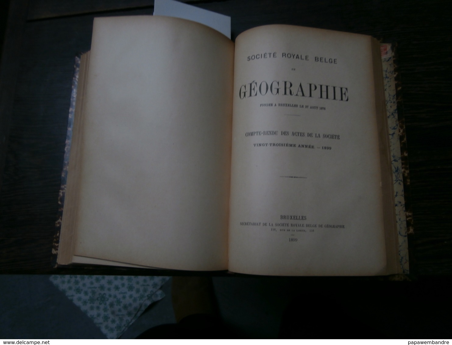 Société Royale Belge de Géographie 1899 : Congo, Gérouville, de Gerlache, Bure,