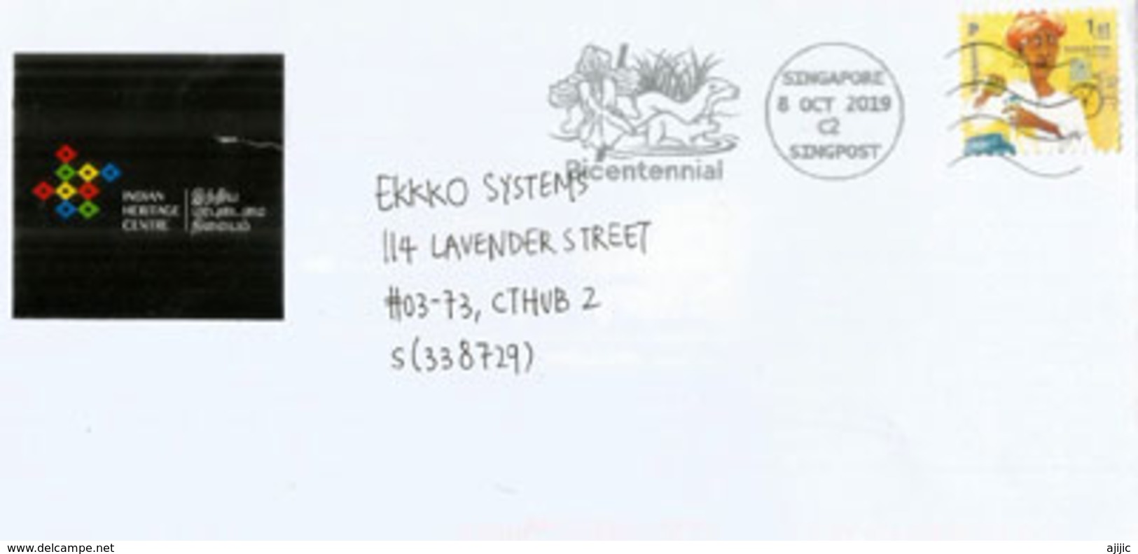 Singapore Bicentennial 2019, On Letter From Indian Heritage Centre. Singapore - Singapour (1959-...)