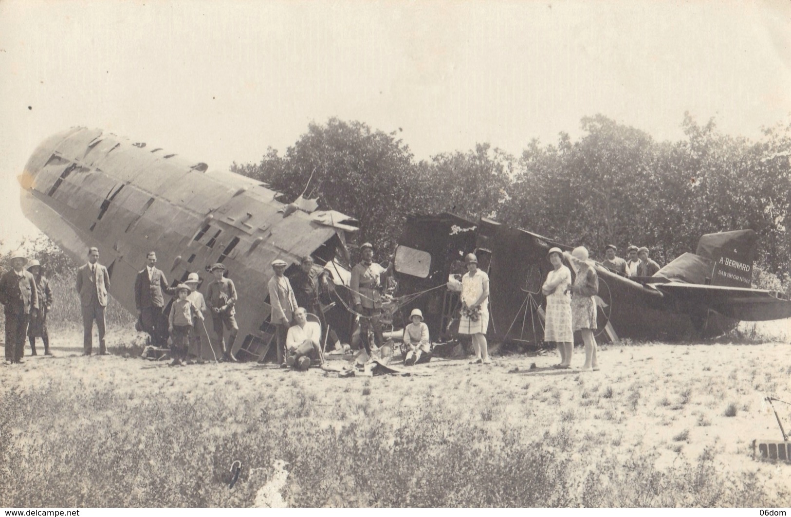 Carte Photo Accident Avion Modèle Bernard 191 GR Proche D' ANGOULEME Le 7 Juillet 1929 - Document Rare - Accidents