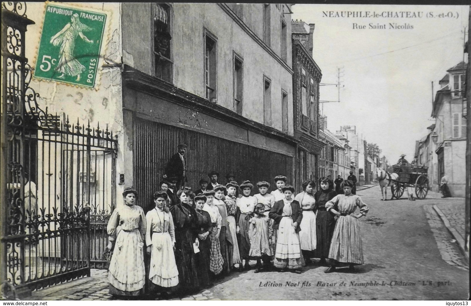 C.P.A. - FR. [78] Yvelines > Neauphle Le Chateau - Rue St-Nicolas Très Animée - Daté 1903 - TBE - Neauphle Le Chateau