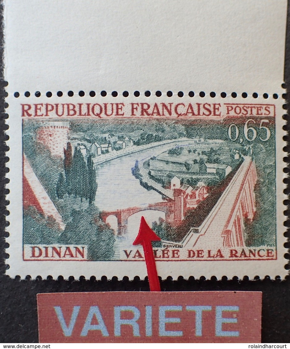 R1752/721 - 1961 - DINAN - N°1315 NEUF** BdF - VARIETES ➤➤➤ Bleu Presqu'absent + Pont Partiellement Détruit - Ungebraucht