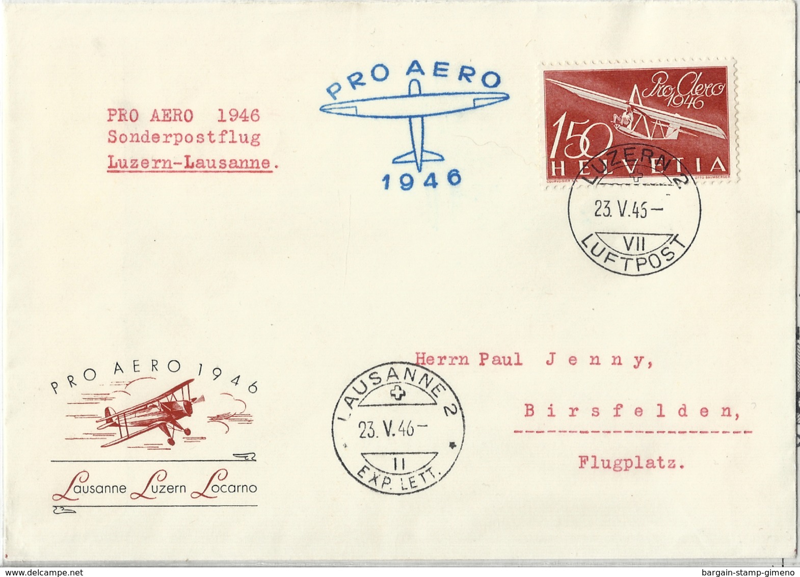 SUIZA Aereo Nº40 En Sobre. - Covers & Documents