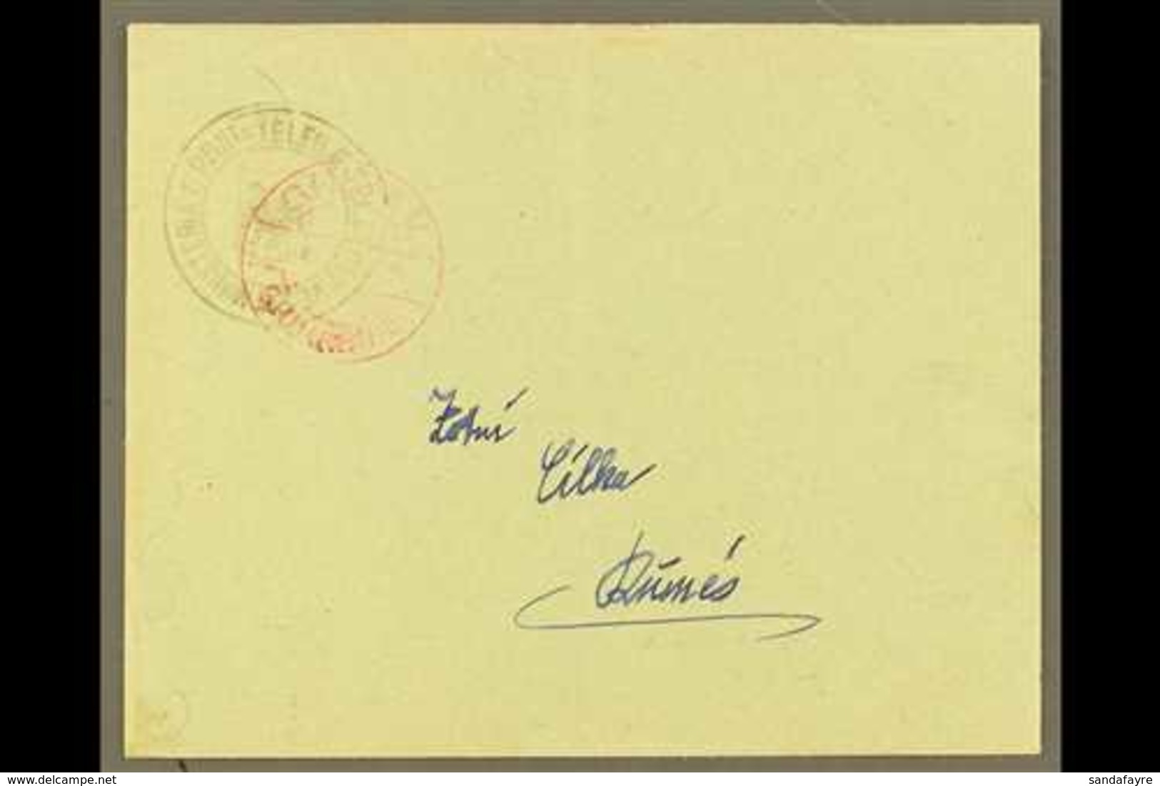 1913  Franked Envelope Addressed To Durres Bearing Circular (1gr) "MINISTERIA E POST-TELEG E TELEFONEVET" Double Eagle I - Albanien