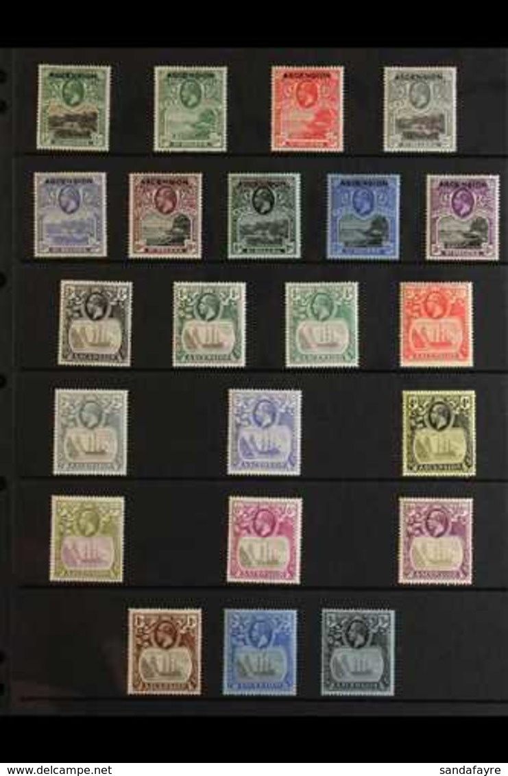 1922-35 COMPLETE MINT KGV COLLECTION  Presented On A Pair Of Stock Pages That Includes 1922 Stamps Of St Helena "Ascensi - Ascension