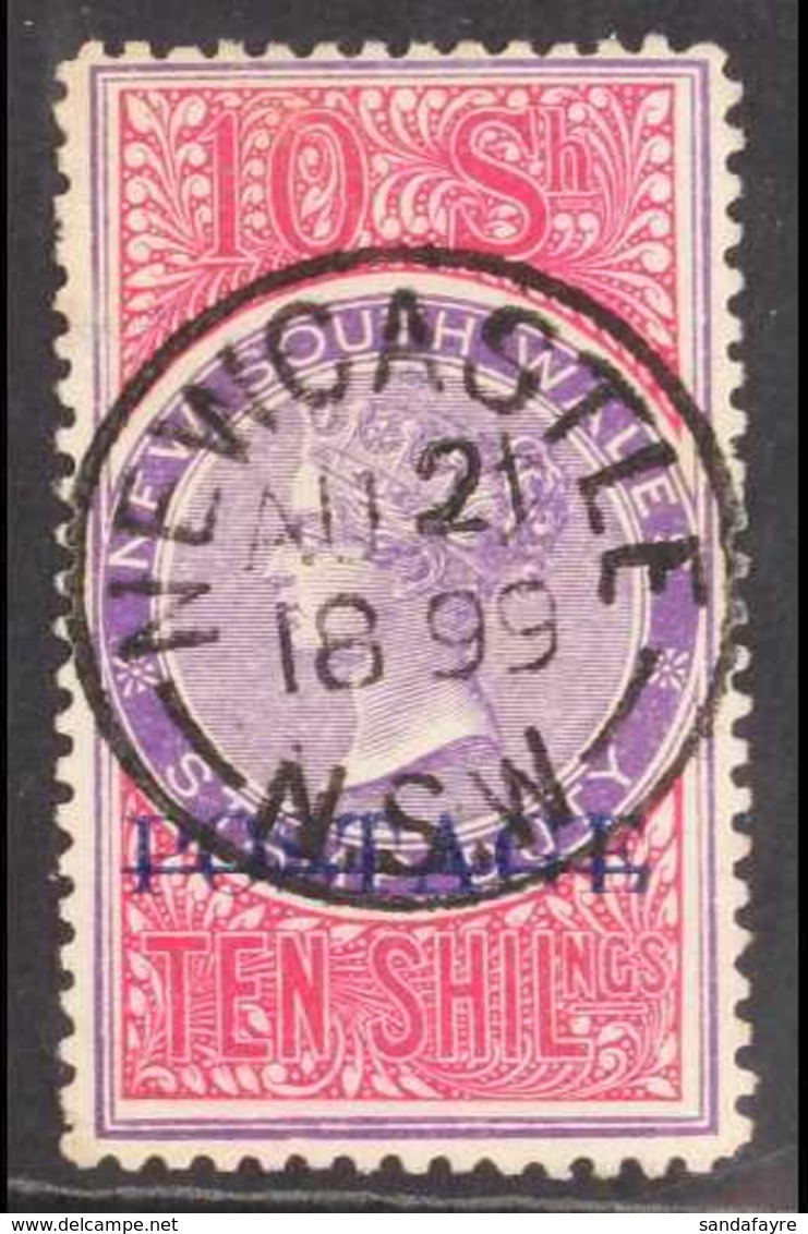 NEW SOUTH WALES  1894-1904 10s Violet & Aniline Crimson "POSTAGE" Overprint Perf 12, SG 276b, Fine Used With Superb 'soc - Sonstige & Ohne Zuordnung