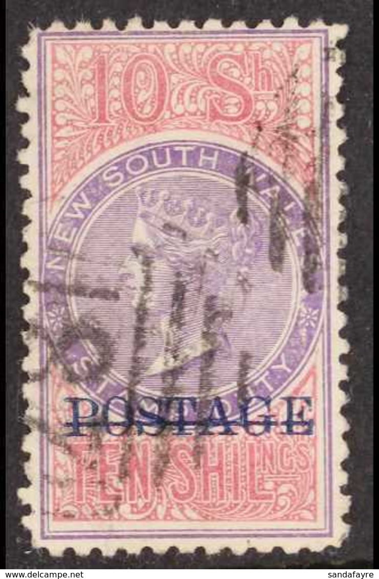 NEW SOUTH WALES  1894-1904 10s Mauve & Claret "POSTAGE" Overprint Perf 10, SG 274, Fine Used. For More Images, Please Vi - Sonstige & Ohne Zuordnung