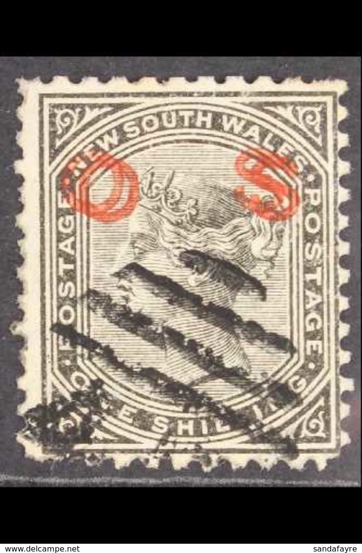 NEW SOUTH WALES  OFFICIAL 1882-85 1s Black Perf 11x12 "O S" OVERPRINT DOUBLE Variety, SG O33ba, Fine Used, A Few Shortis - Sonstige & Ohne Zuordnung