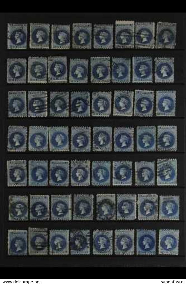 SOUTH AUSTRALIA  1870-73 (Large Star Wmk) 6d Prussian Blue & Bright Prussian Blue Used Accumulation On A Pair Of Stock P - Sonstige & Ohne Zuordnung
