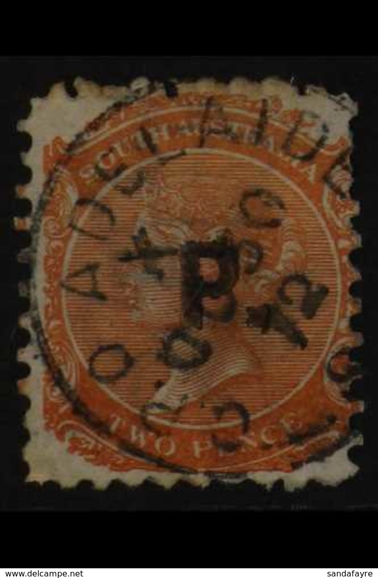 SOUTH AUSTRALIA  DEPARTMENTAL 1871 2d Brick-red P.10 Opt'd "P" (Police) Used. For More Images, Please Visit Http://www.s - Sonstige & Ohne Zuordnung