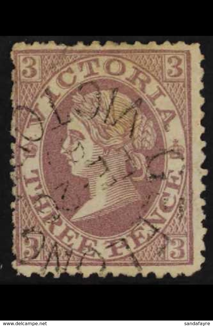 VICTORIA  1966 3d Lilac, Emergency Printing, SG 118, Superb Feb. 1867 Geelong Cds, Scarce Thus For More Images, Please V - Sonstige & Ohne Zuordnung