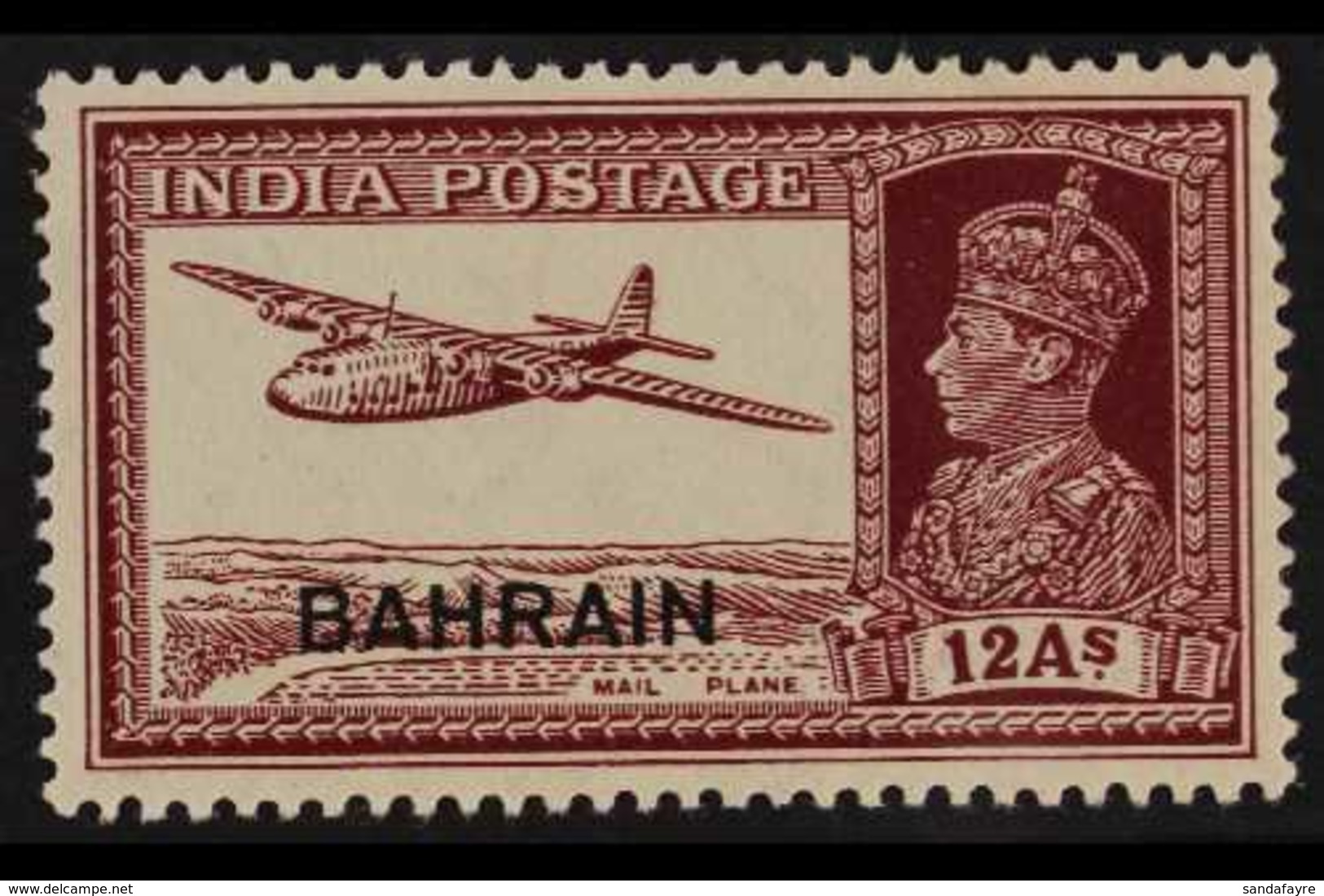 1938  12a Lake, Mail Plane, Ovptd Bahrain, SG 31, Very Fine Never Hinged Mint. For More Images, Please Visit Http://www. - Bahrein (...-1965)