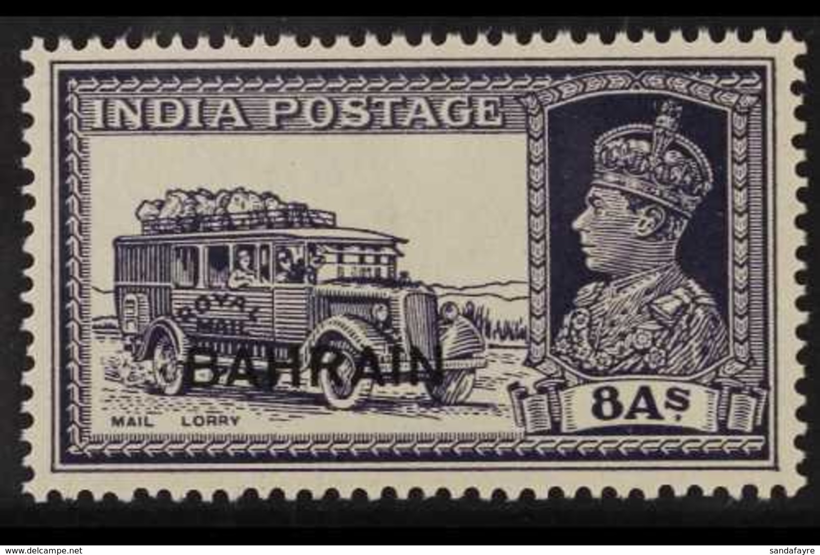 1940  8a Slate Violet Mail Lorry, SG 30, Very Fine Lightly Hinged Mint With White Gum. For More Images, Please Visit Htt - Bahrein (...-1965)