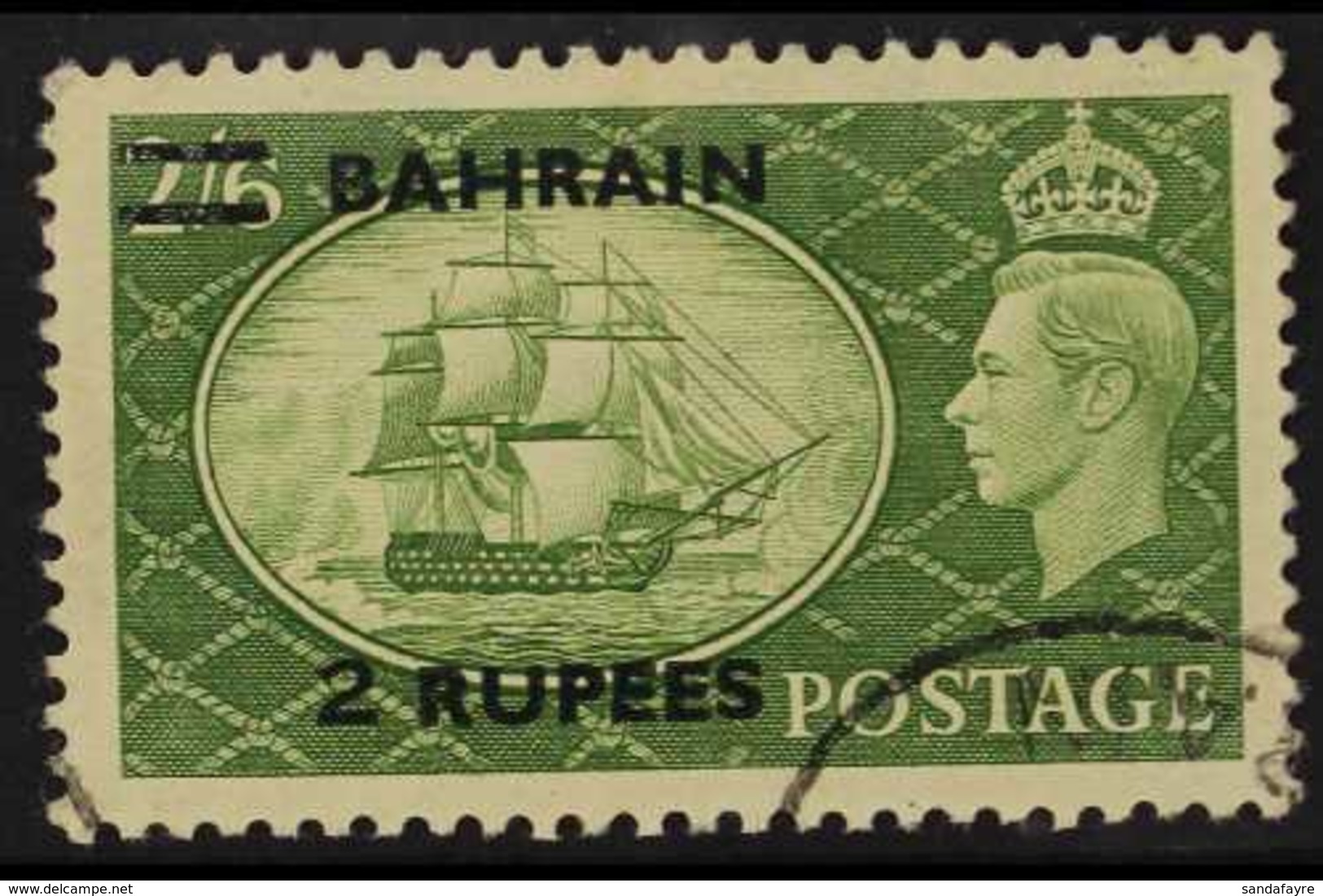 1950-55  KGVI 2r On 2s6d Surcharged Type III, SG 77b, Very Fine Used For More Images, Please Visit Http://www.sandafayre - Bahrein (...-1965)