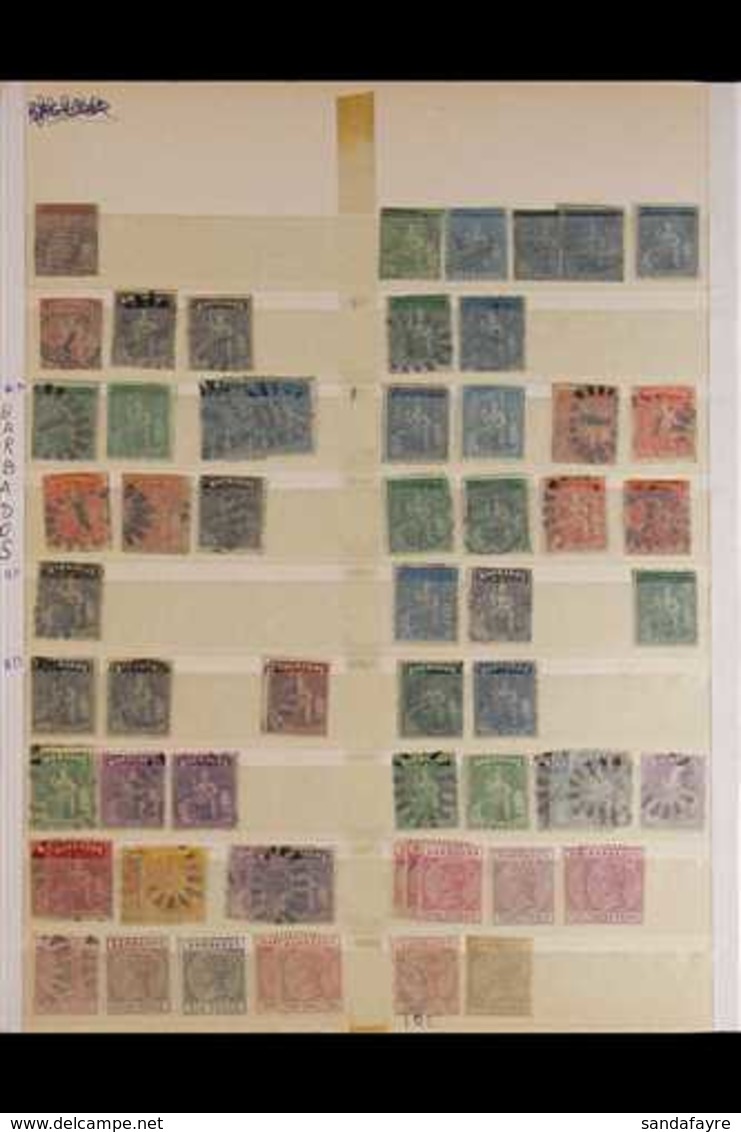 1852-1925 ATTRACTIVE & VALUABLE COLLECTION/ACCUMULATION  On Stock Pages, QV Issues Mostly Used And Later Issues Mostly M - Barbados (...-1966)