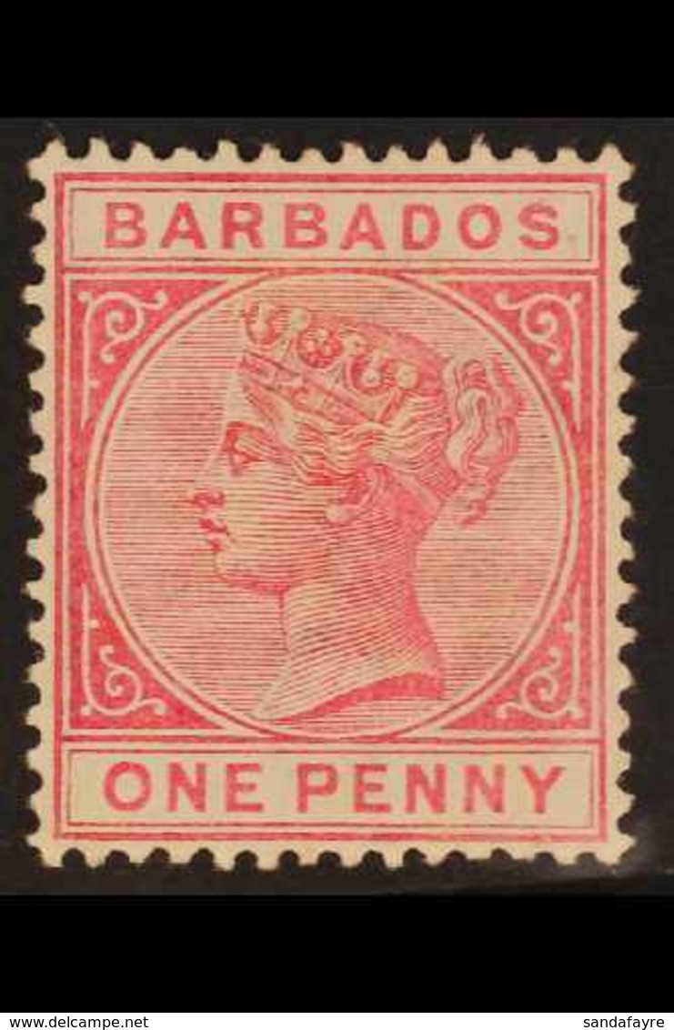 1882-86  1d Rose Queen, SG 91, Fine Mint. For More Images, Please Visit Http://www.sandafayre.com/itemdetails.aspx?s=646 - Barbados (...-1966)