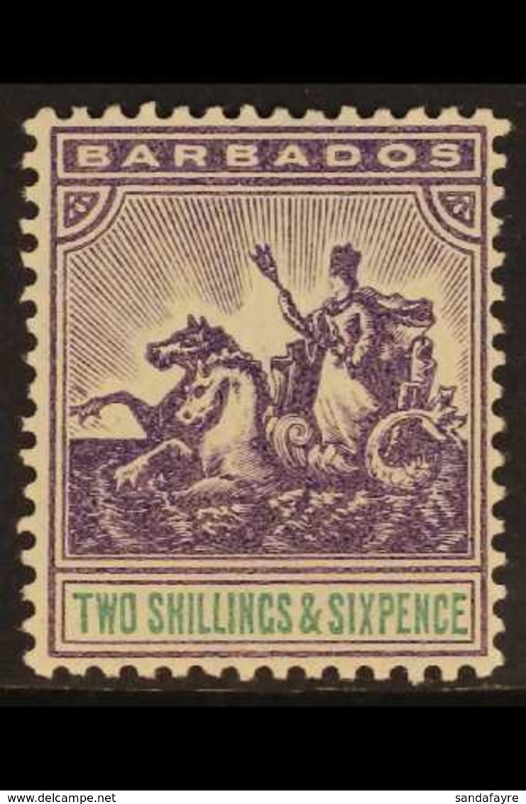 1905  2s.6d. Violet And Green, SG 144, Very Fine Mint. For More Images, Please Visit Http://www.sandafayre.com/itemdetai - Barbados (...-1966)