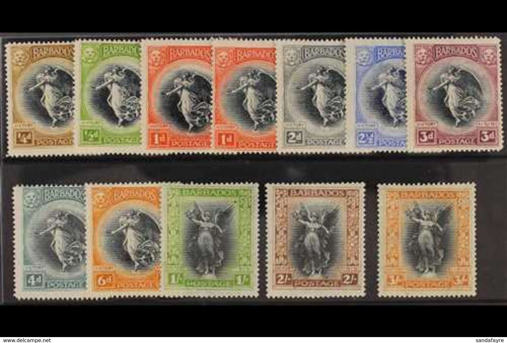 1920  Victory Set Complete, SG 201/212, Very Fine Mint. (12 Stamps) For More Images, Please Visit Http://www.sandafayre. - Barbados (...-1966)