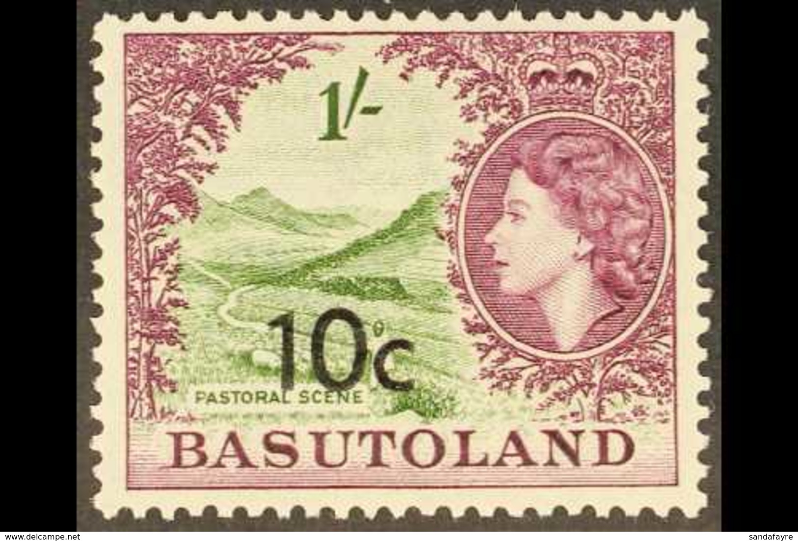 1961  10c On 1s Bronze Green & Purple, Type II Opt, SG 64a, Never Hinged Mint For More Images, Please Visit Http://www.s - Sonstige & Ohne Zuordnung