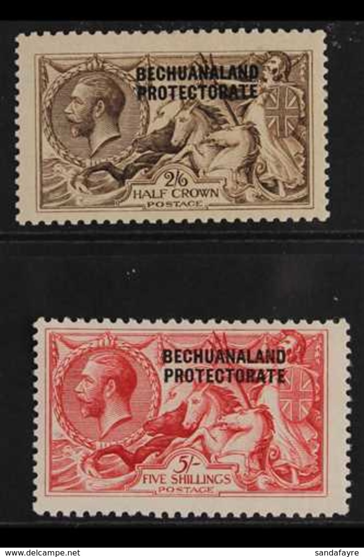 1914 - 1915  2s 6d Deep Sepia Brown And 5s Rose-carmine, Waterlow Seahorses, SG 83/4, Very Fine Mint. (2 Stamps) For Mor - Sonstige & Ohne Zuordnung