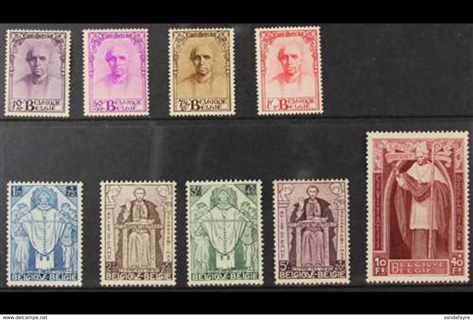 1932  Cardinal Mercer Memorial Fund Set, Cob 342/50, SG 609/17, 10f Top Value Is Very Lightly Hinged, A Very Fine Mint S - Sonstige & Ohne Zuordnung