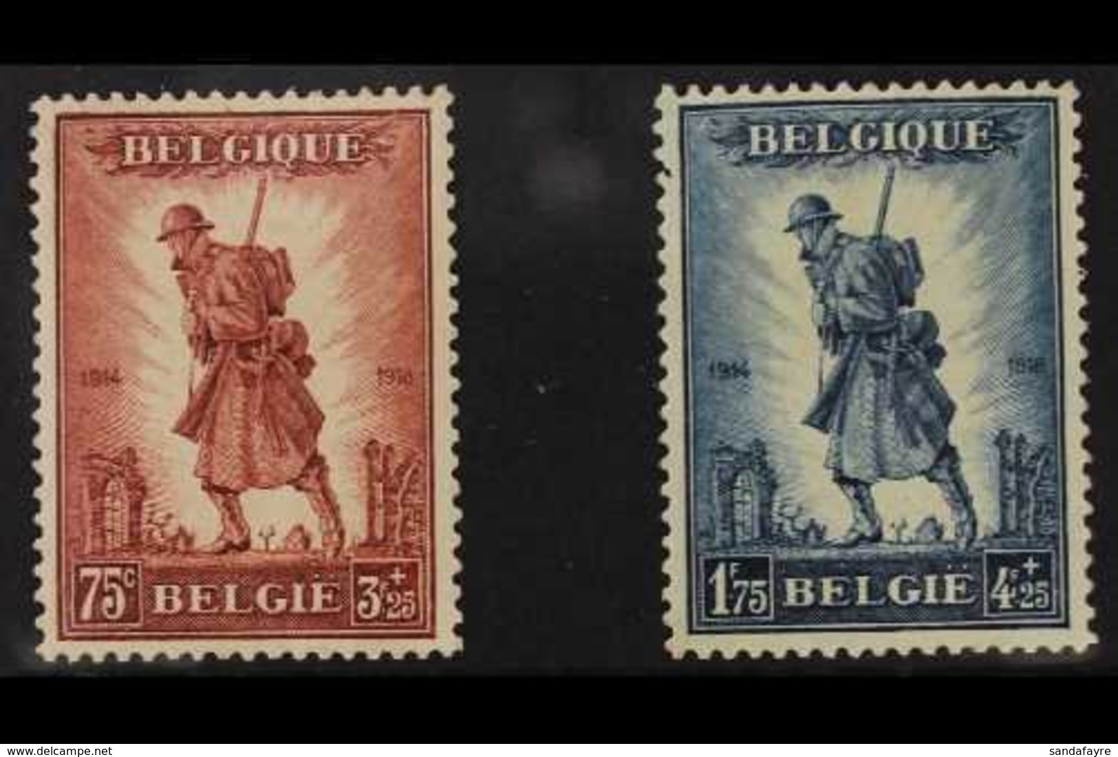 1932  Infantry Memorial Complete Set (SG 618/19, Michel 342/43, COB 351/52), Fine Never Hinged Mint, Very Fresh. (2 Stam - Sonstige & Ohne Zuordnung