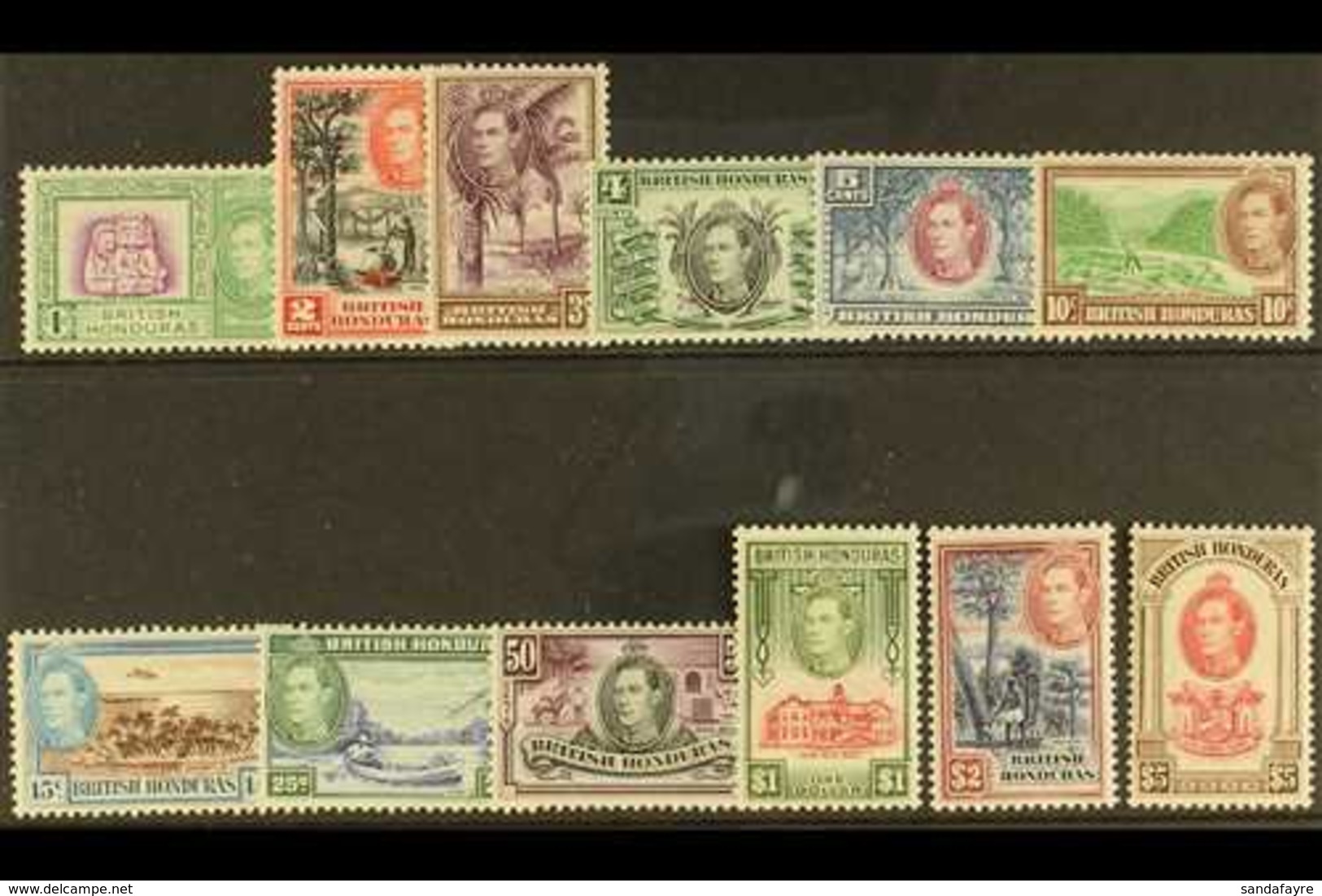 1938-47  Pictorial Definitive Set, SG 150/61, Never Hinged Mint (12 Stamps) For More Images, Please Visit Http://www.san - Britisch-Honduras (...-1970)