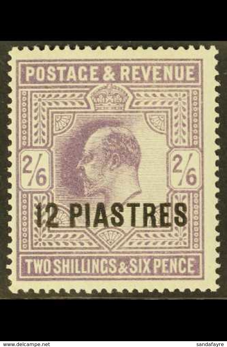 1912  12pi On 2s6d Dull Reddish Purple, SG 33, Lightly Hinged Mint For More Images, Please Visit Http://www.sandafayre.c - Britisch-Levant