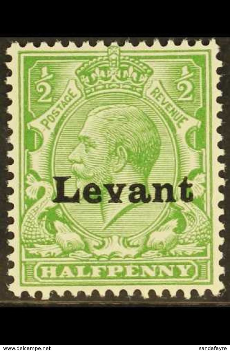 1916 SALONICA  ½d Green "Levant" Opt'd, SG S1, Very Fine Mint For More Images, Please Visit Http://www.sandafayre.com/it - Britisch-Levant