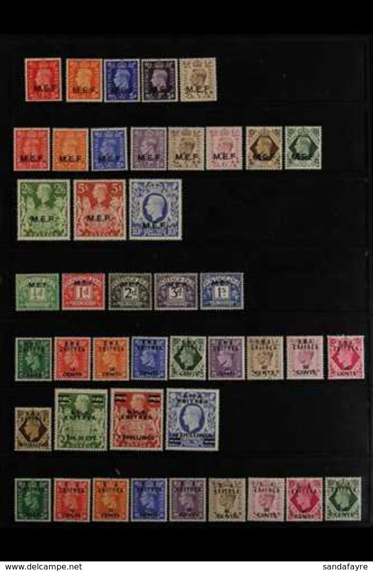 1942-1951 COMPREHENSIVE SUPERB MINT COLLECTION  On Stock Pages, All Different Compete Sets, Includes MEF 1942 Opts 14mm  - Italienisch Ost-Afrika